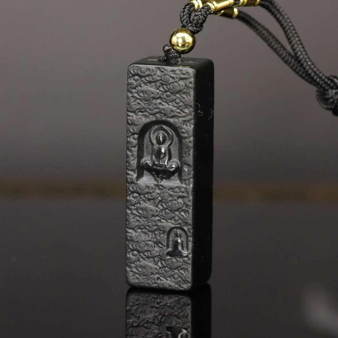 新疆和田玉悟道裸石上等和田玉吊坠雕刻立体平安无事牌直播间Y863