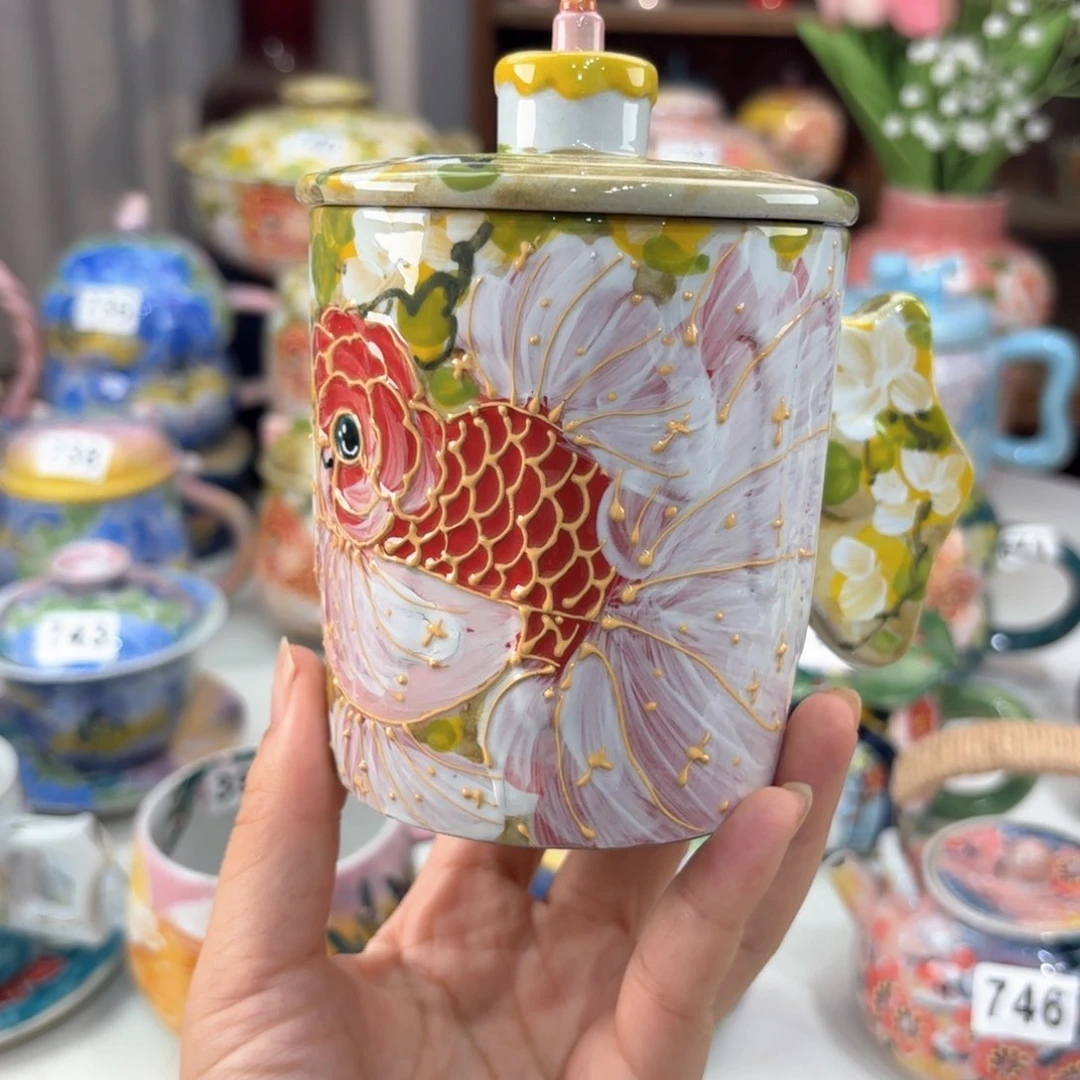 景德镇手绘高温釉下彩陶瓷茶具
