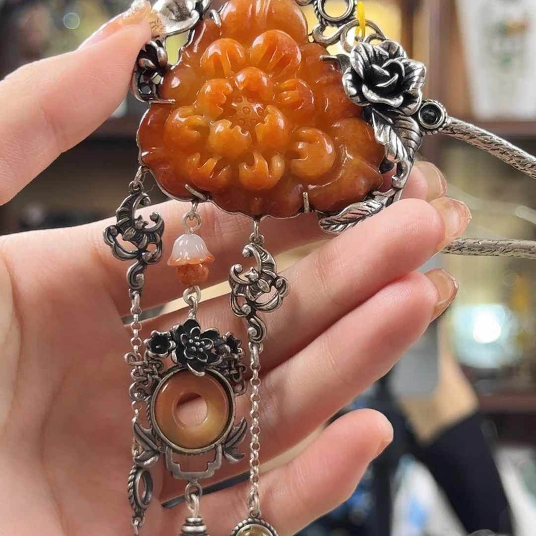 翡翠银S925镶嵌发饰