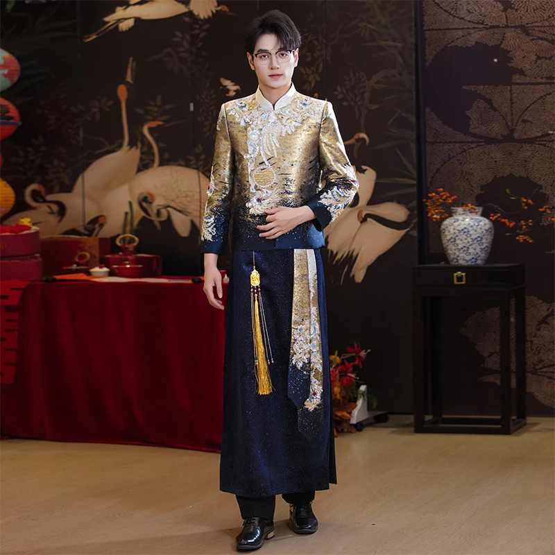 新中式秀禾服男款2025新款结婚订婚服男士出阁服中国风婚礼服套装