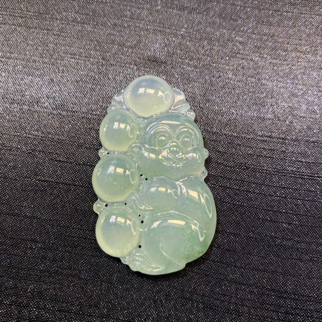 20天然缅甸翡翠A货冰晴底灵猴/400128/北京银座拍卖