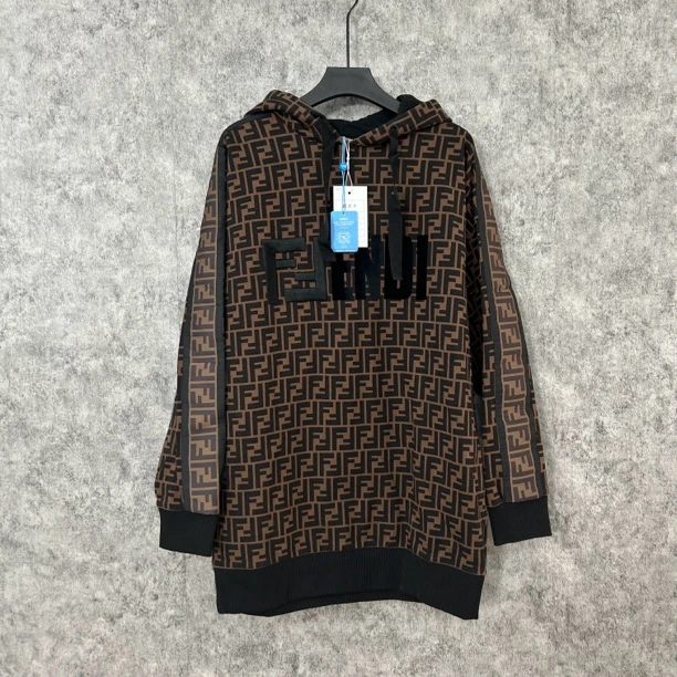 95新 FENDI/芬迪 满印双F老花连帽卫衣