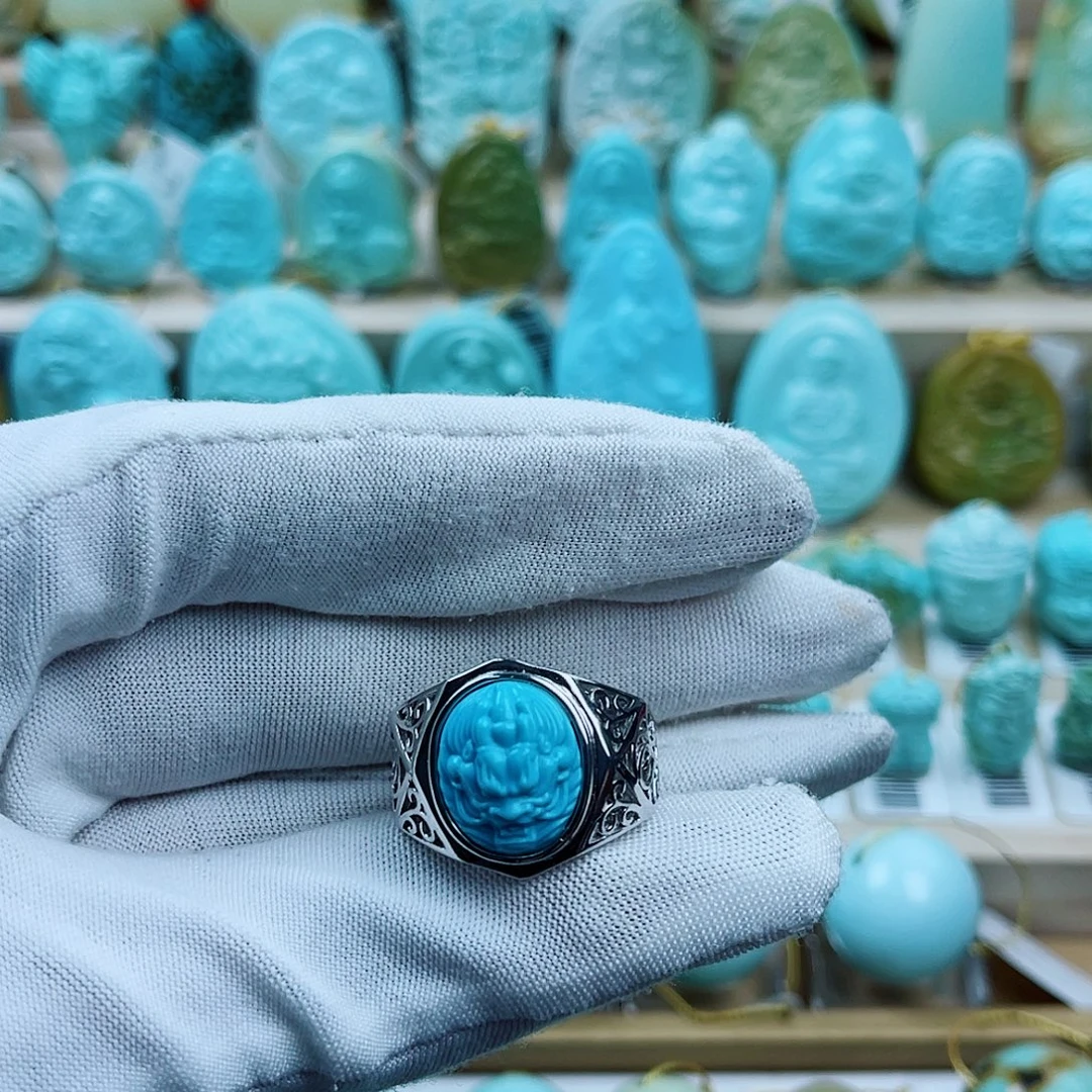 绿松石银S925镶嵌珠宝奇石