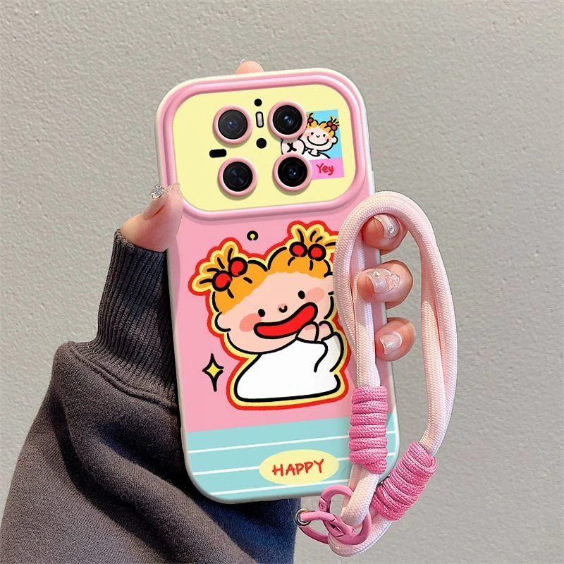 适用coco酱女孩华为mate80手机壳硅胶带挂绳HUAWEImate80promax设