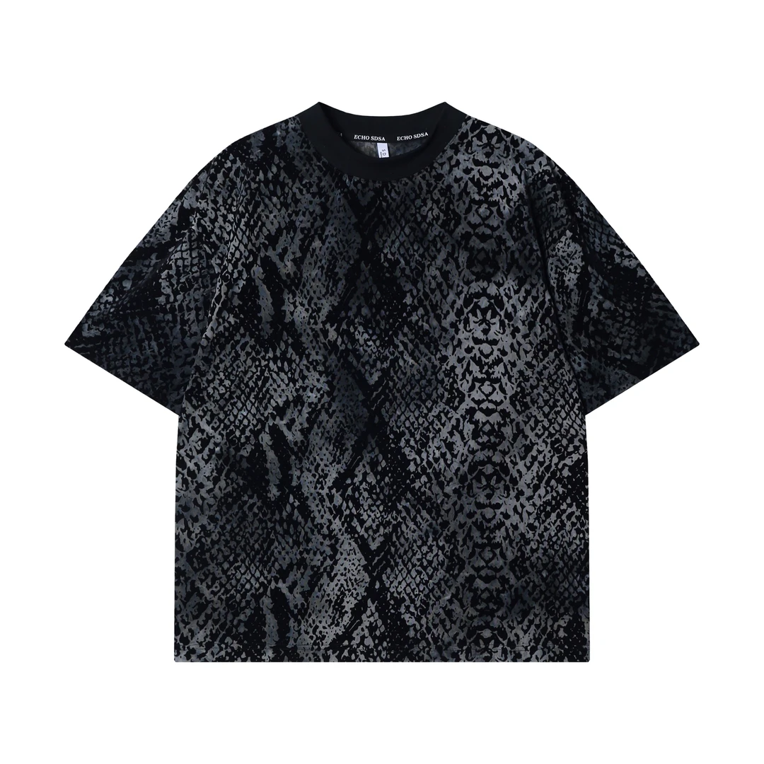 夏季新款高级感撞色立体提花圆领短袖T恤小众设计百搭潮流上衣