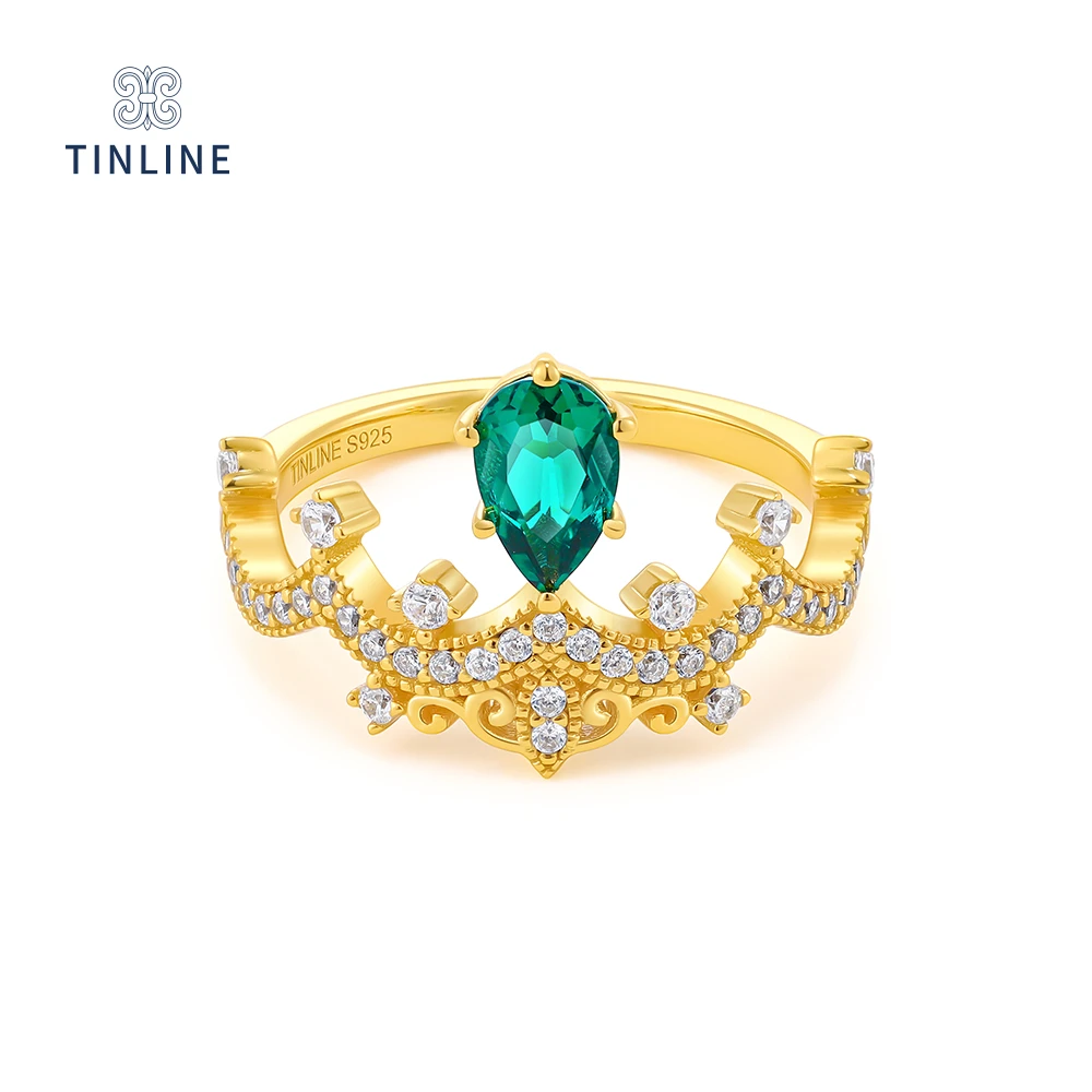TINLINE 培育祖母绿「约瑟芬皇后」戒指 培育祖母绿 优雅大气