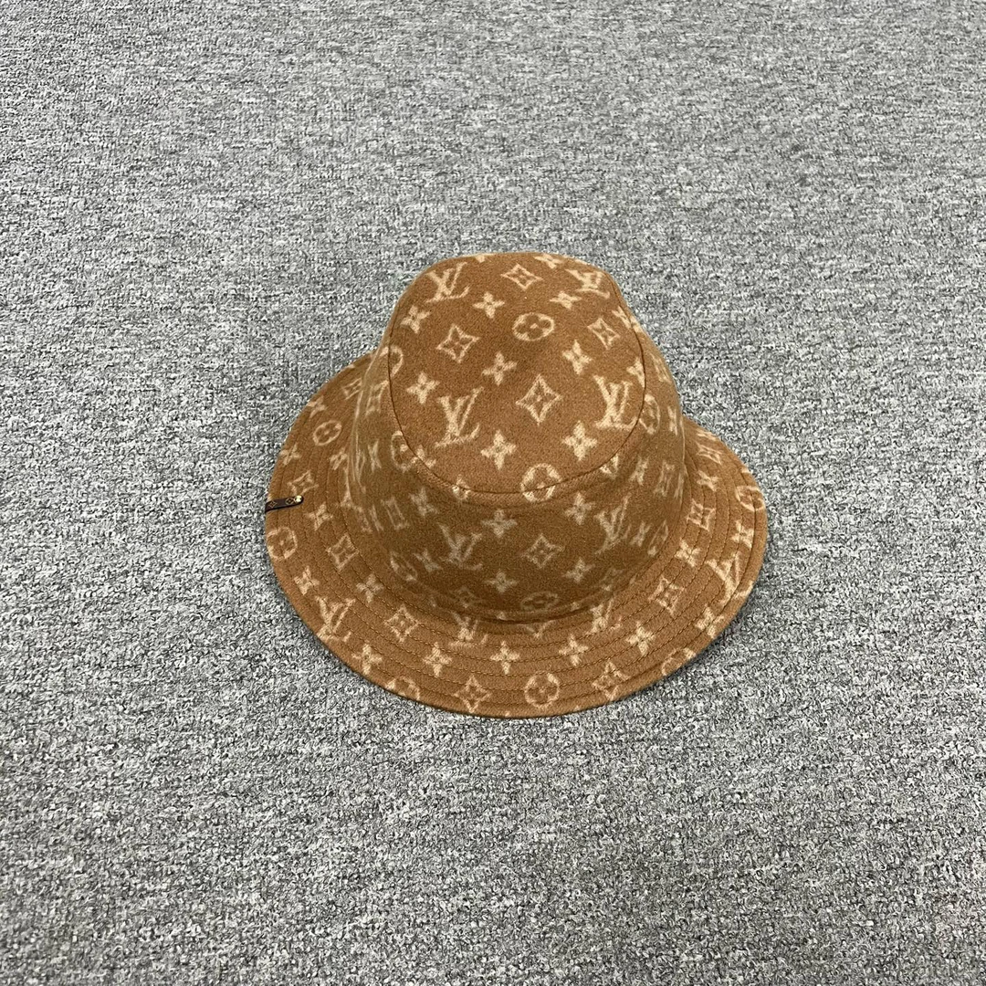 未使用 LouisVuitton/路易威登 满印老花 羊绒 渔夫帽 全新带吊牌