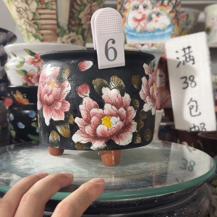 景德镇手绘花盆满38包邮偏远地区除外