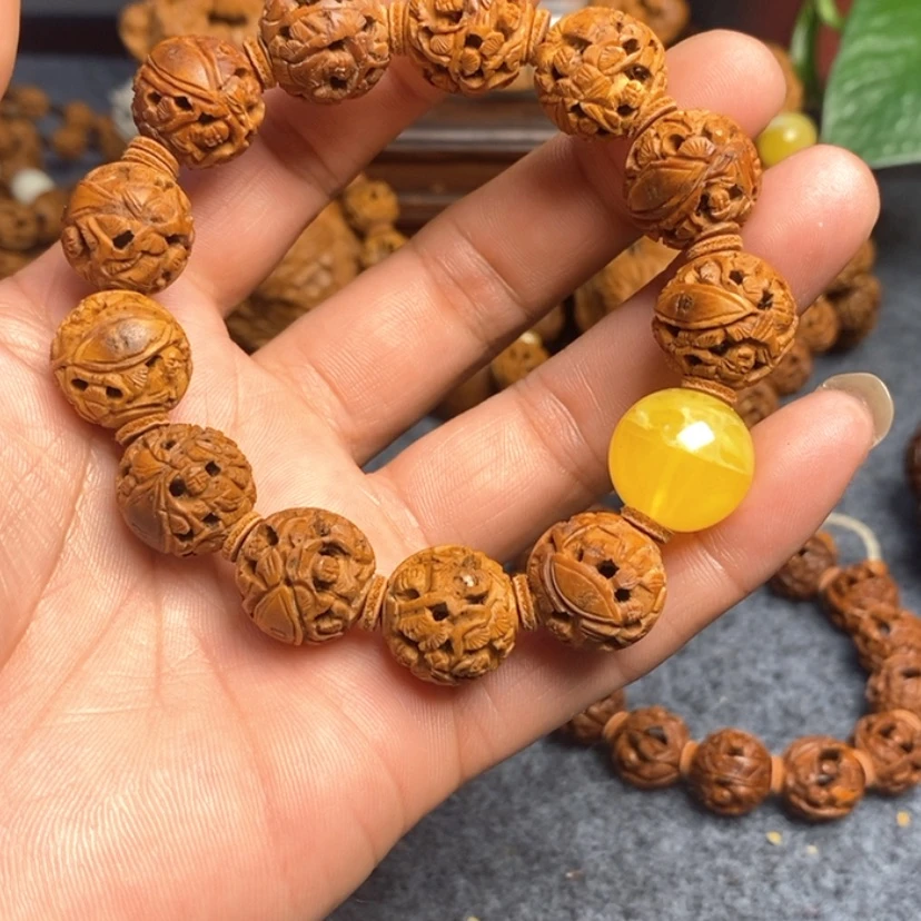 【闪购商品】核桃手串/手链爸**风桃核雕刻