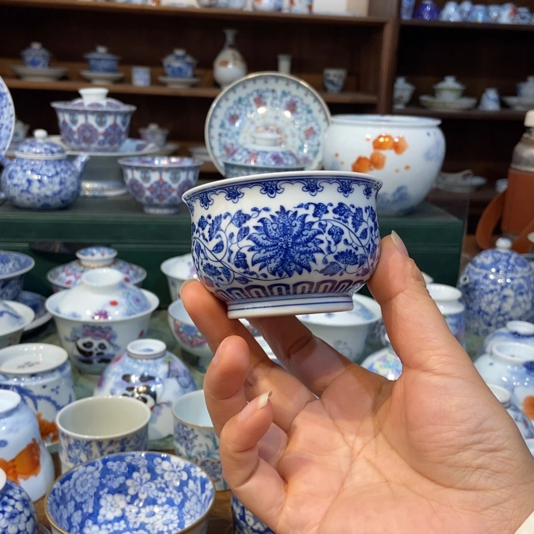 w雪山春晓缠枝莲炉式杯