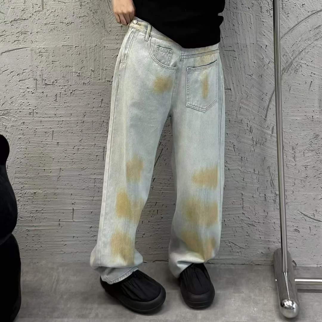 《大韩韩推荐》ac设计师款晕染牛仔裤大码女装夏季显瘦百搭水洗直筒
