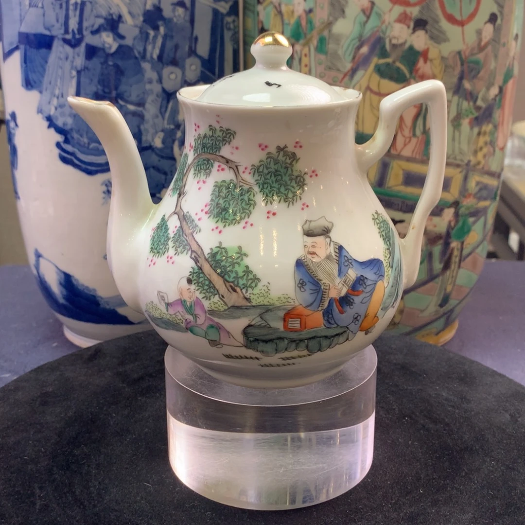壶陶6797瓷器—粉彩人物茶壶