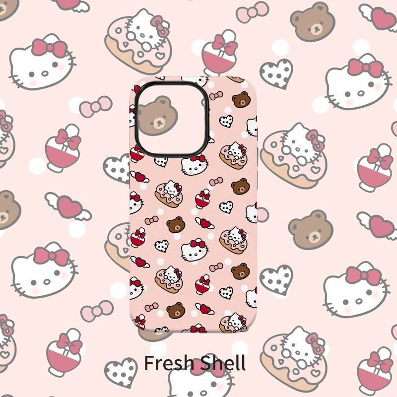 小熊kitty猫菲林二合一适用苹果VIVO华为OPPO小米一加荣耀手机壳