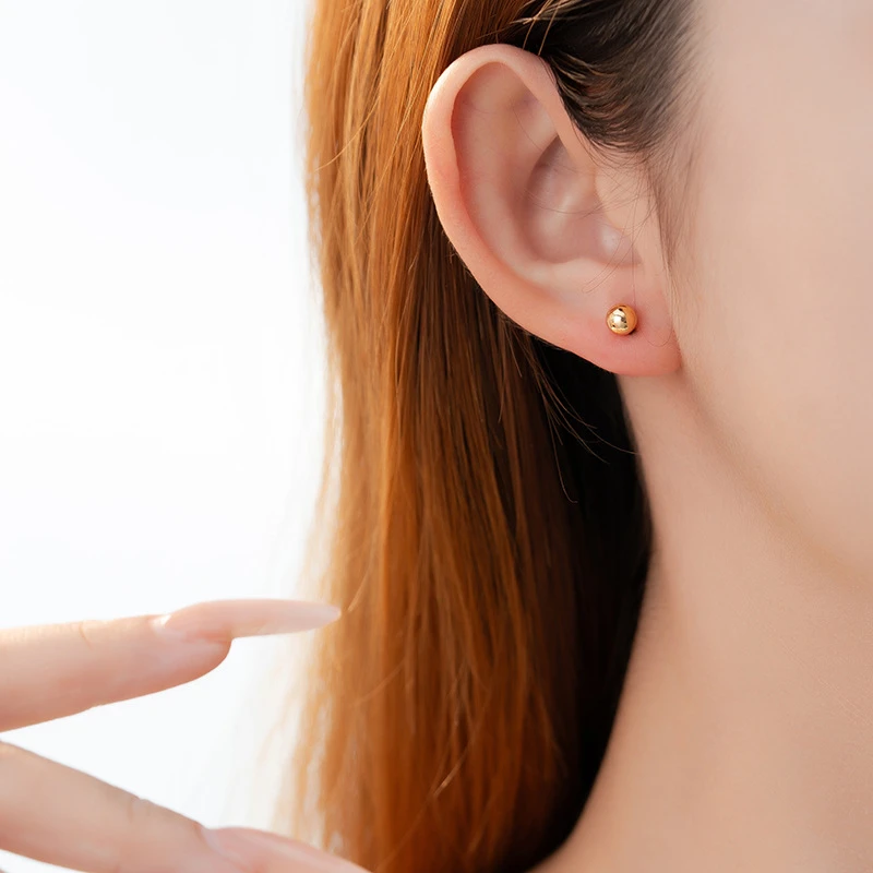 钛钢耳饰 圆珠耳钉 10543