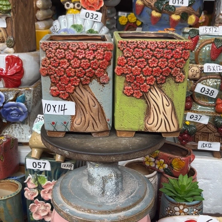 紫砂花盆粗陶材质多肉花盆