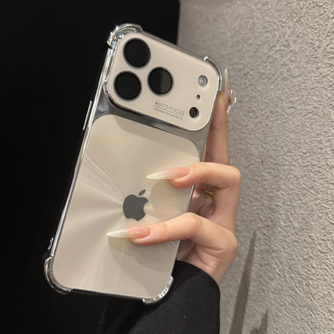 简约电镀极光适用苹果17promax手机壳新款iPhone16时尚15高级14女