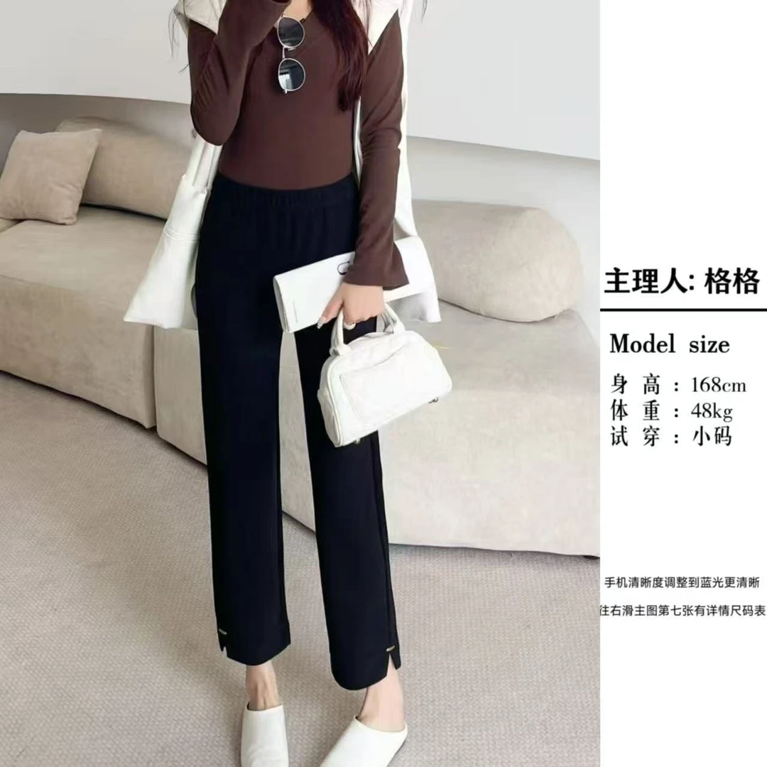 【格小姐】9152-3早秋季新款设计感简约显瘦通勤时尚百搭烟管裤女