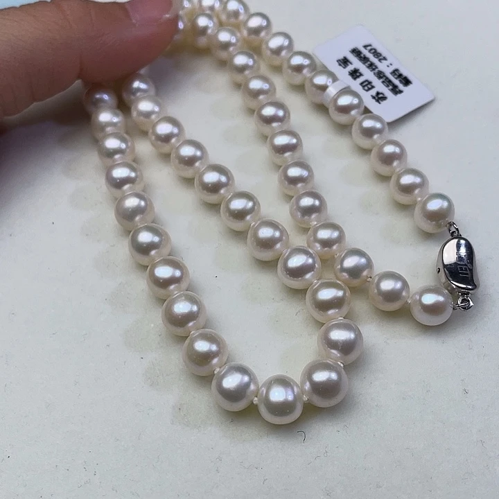 银S925镶嵌淡水珍珠颈饰卡8➕高品极光冷光白炫澳绿炫彩
