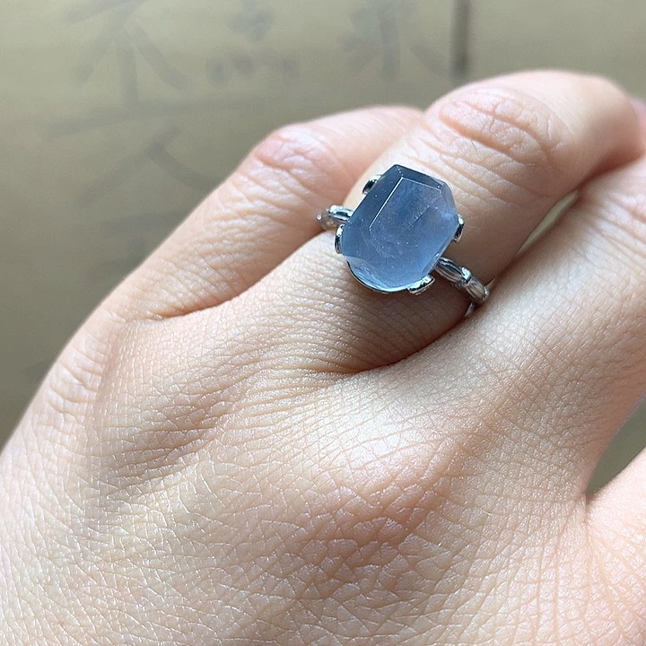 水晶水晶戒指银S925镶嵌