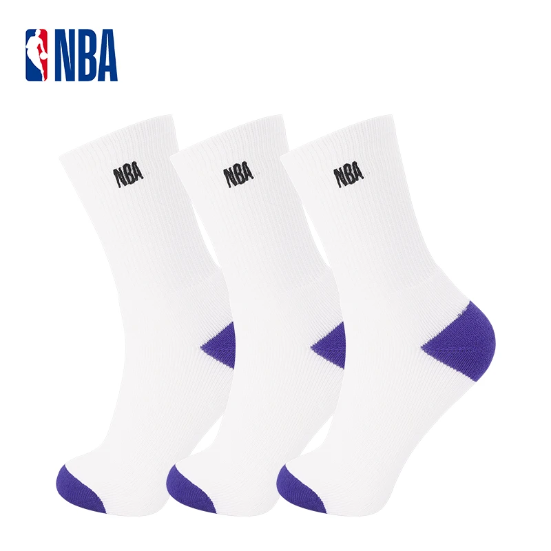 NBA男女款运动毛巾底纯色长袜适合篮球羽毛球运动