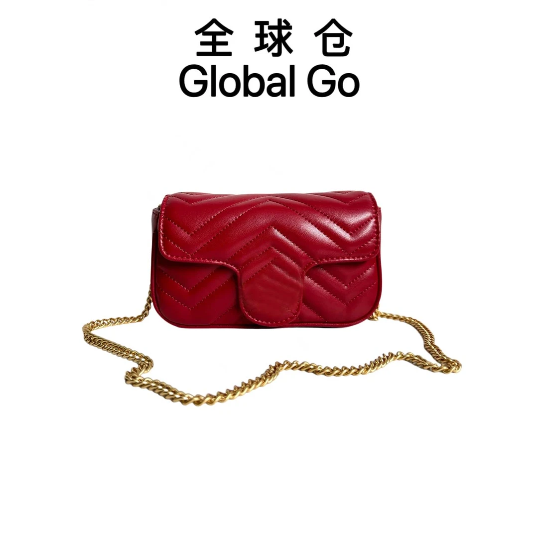 【全球仓Global Go】港式复古mini时尚红色链条包-87815