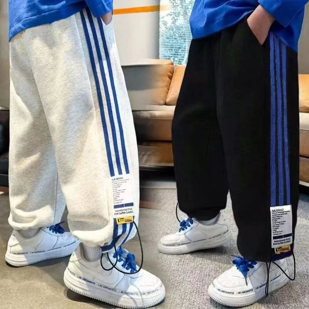 男童裤子春秋款儿童秋装裤子2025新款秋季男孩运动裤男孩针织卫裤