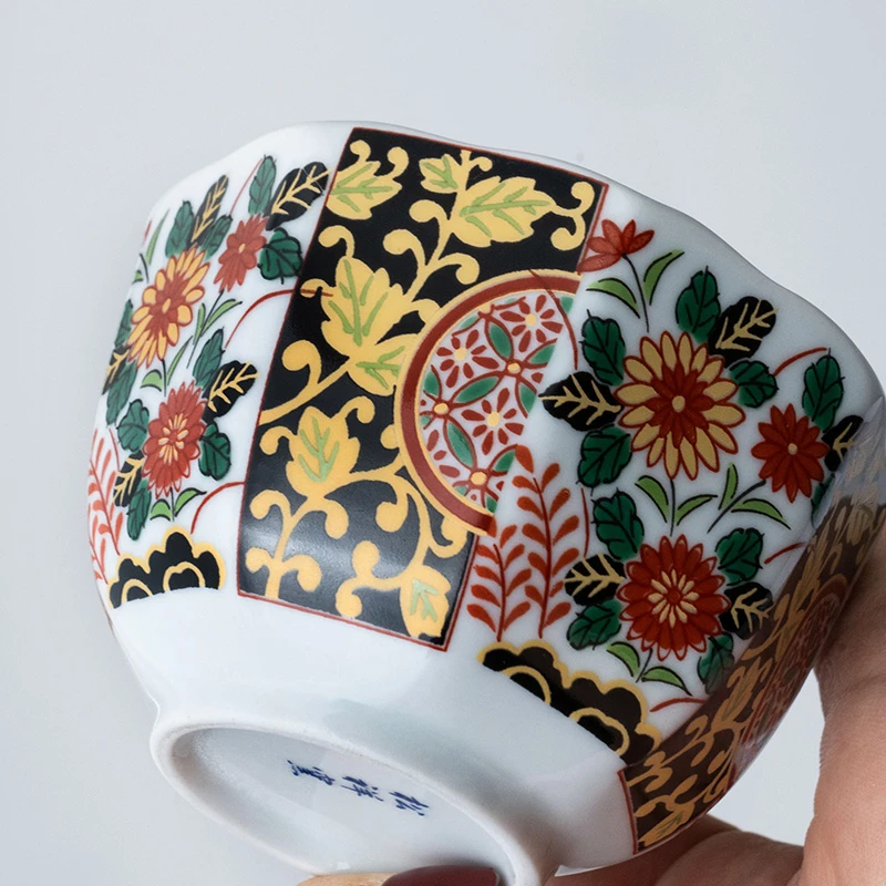 美浓烧日本进口陶瓷杯子日式家用餐具高颜值贴花小杯子精致小水杯