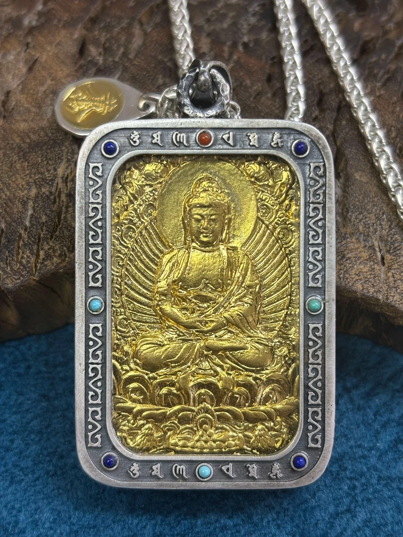 足银银制品 嘎乌盒 唐卡盒装 复古礼物手工中古吊坠（不含链）6号店