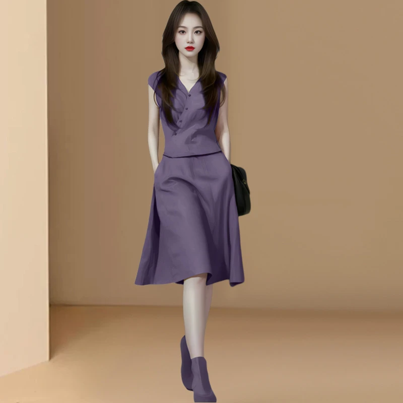 2025夏季时尚设计感搭配一整套时髦洋气高级感气质上衣半裙套装女