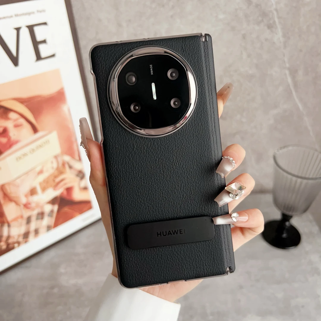 适用华为matex6手机壳中轴磁吸全包X6支架式后盖铰链防摔素皮高档