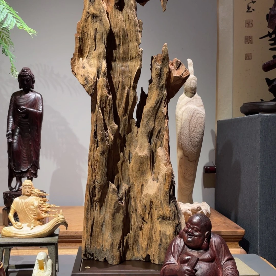 韋***爺木紫檀木雕弥勒摆件红一法师