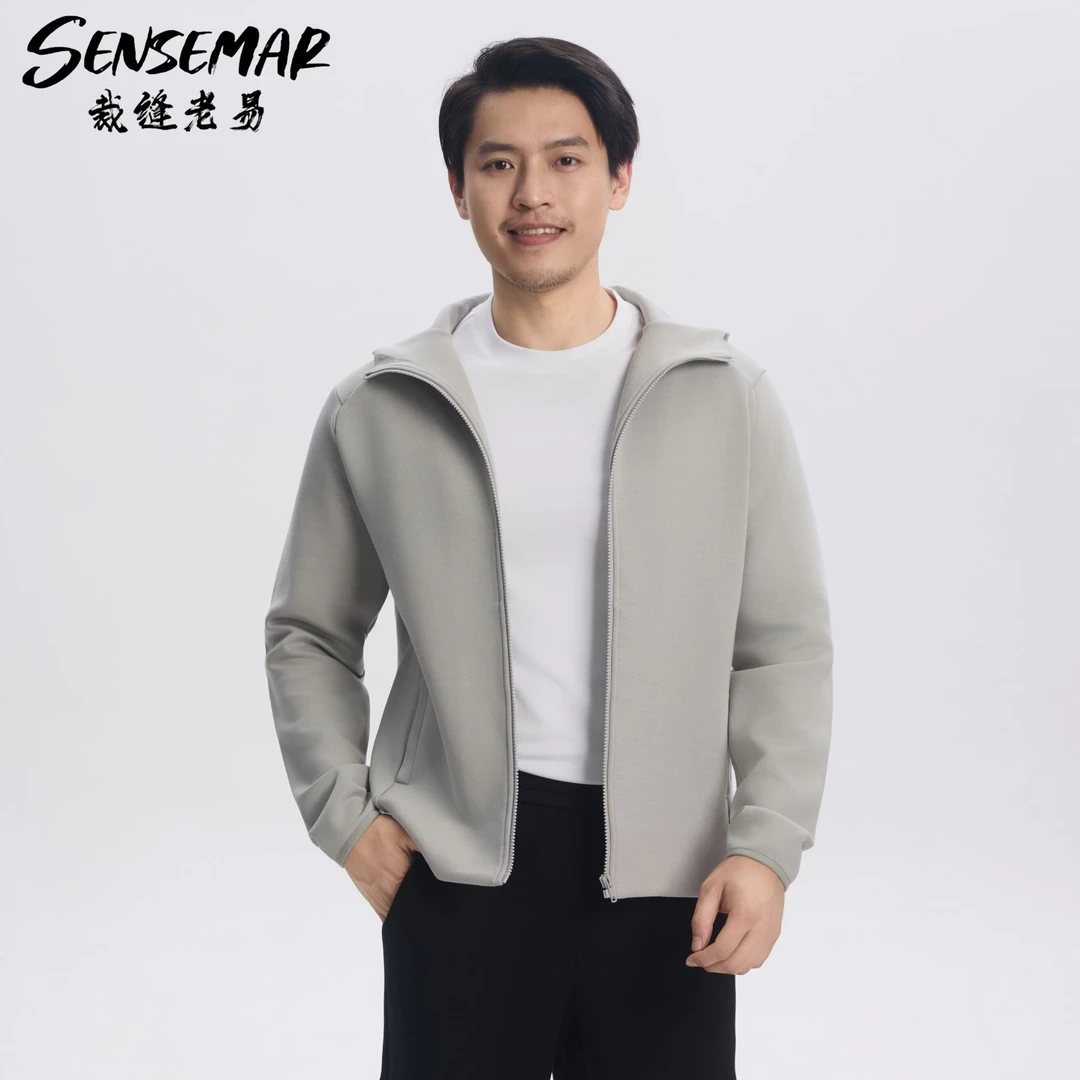 【液氨八明治连帽外套】Sensemar 男士秋冬户外拉链针织夹克CT831