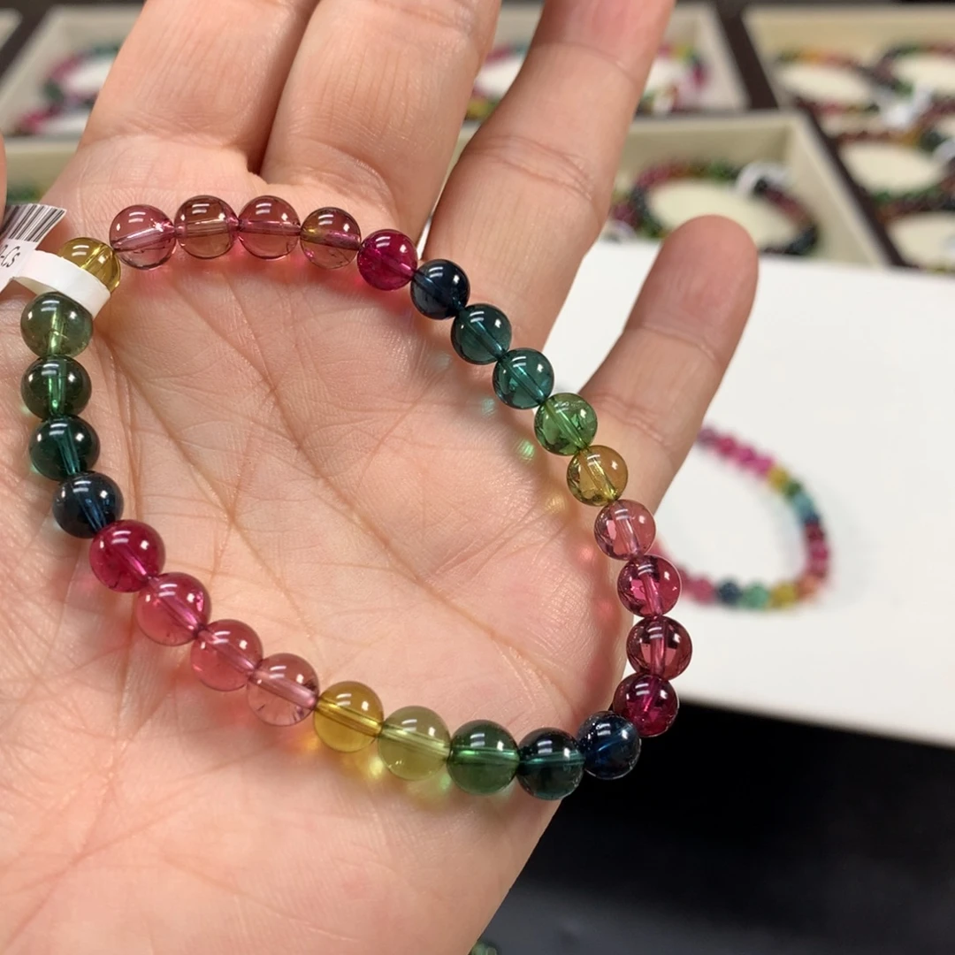 碧玺未镶嵌手链6.6左右