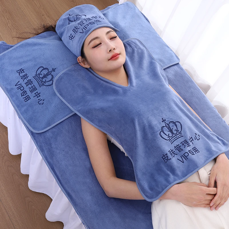 美容院专用柔软家用按摩巾U型枕头垫脸巾高档吸水不掉毛毛巾成人