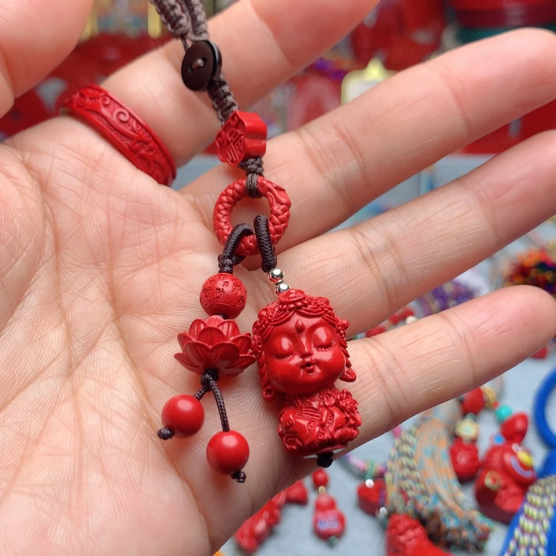 天然辰砂工艺品朱砂钥匙扣