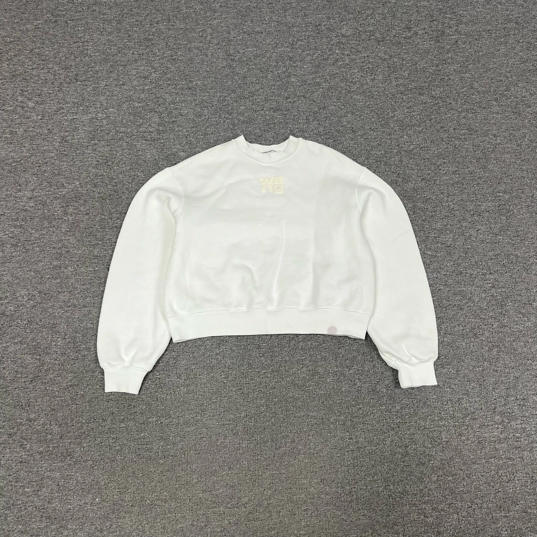 99新 AMIPARIS 亚历山大王女士白色毛圈布套头衫加绒卫衣