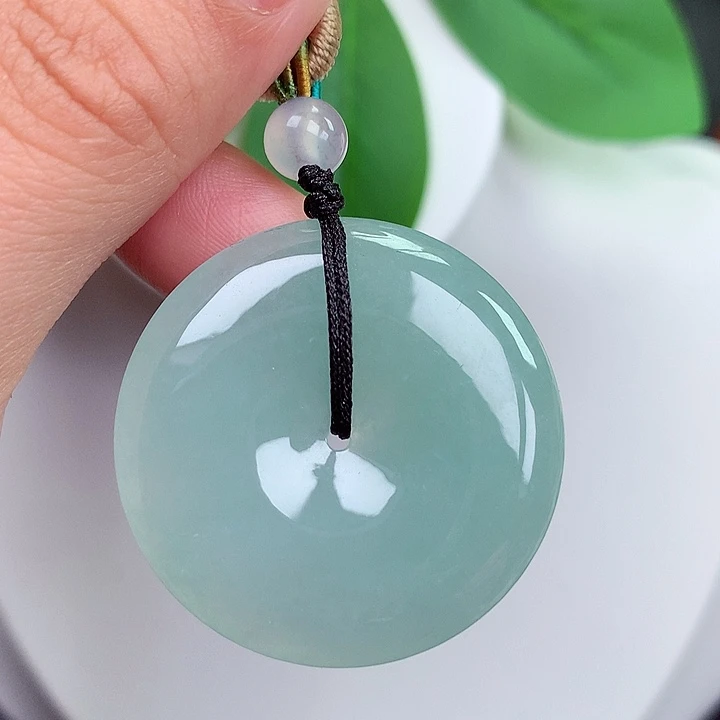 颈饰未镶嵌翡翠平安扣 33.2x5.8mm