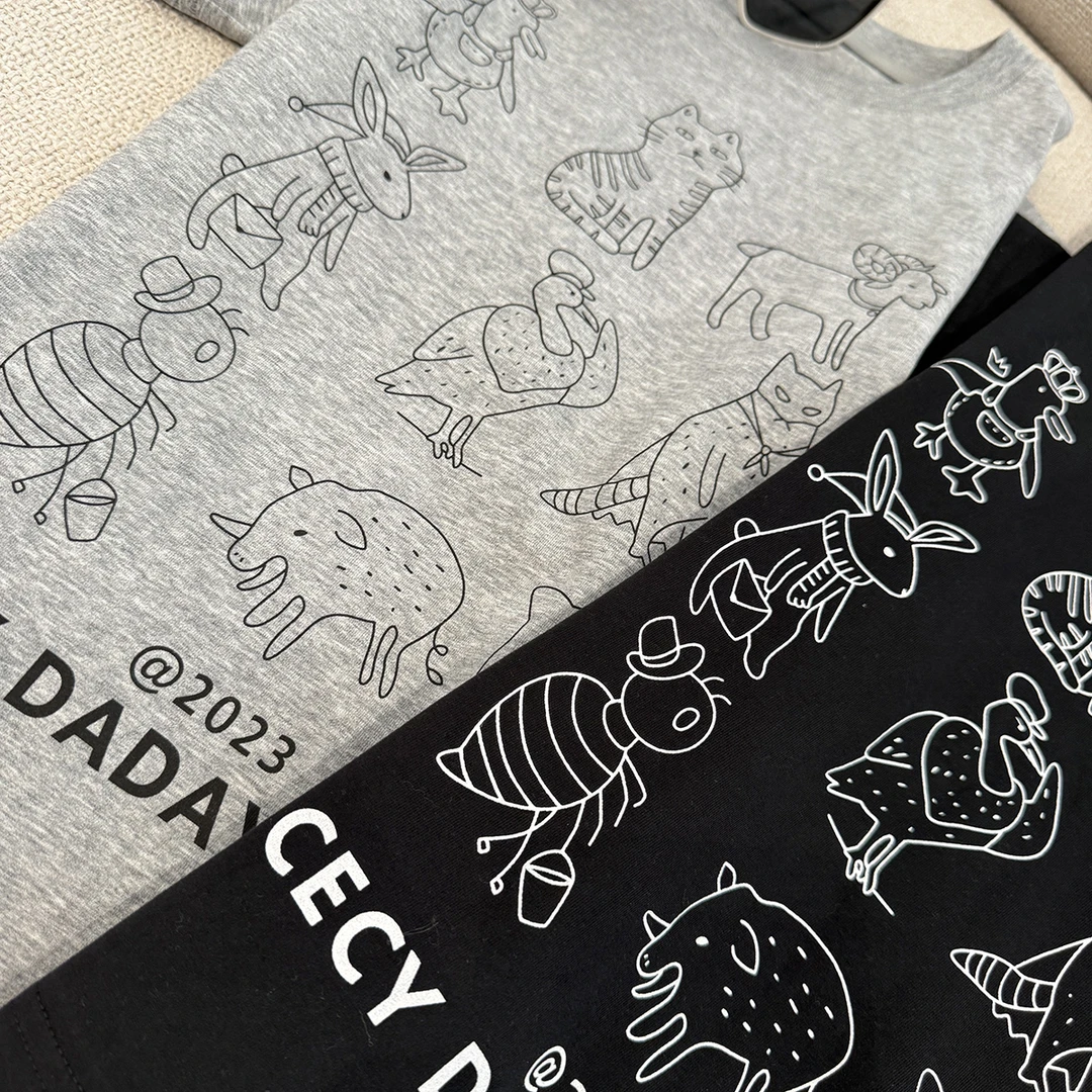 布丁哈鲁【百变小猫】25女童新款休闲时尚印花圆领短袖T恤G52TG213