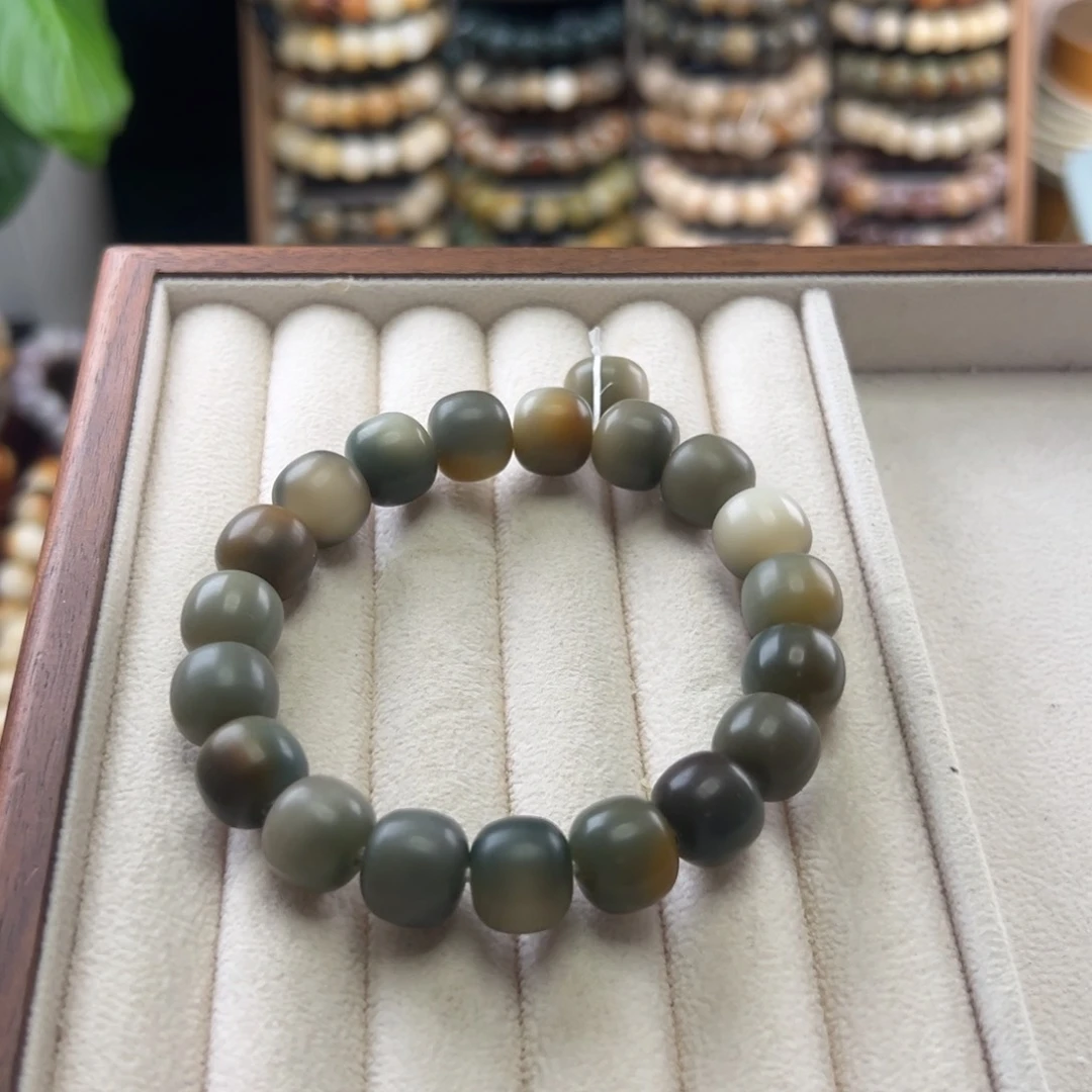 菩提根/象牙果手串卡12桶珠干磨全品