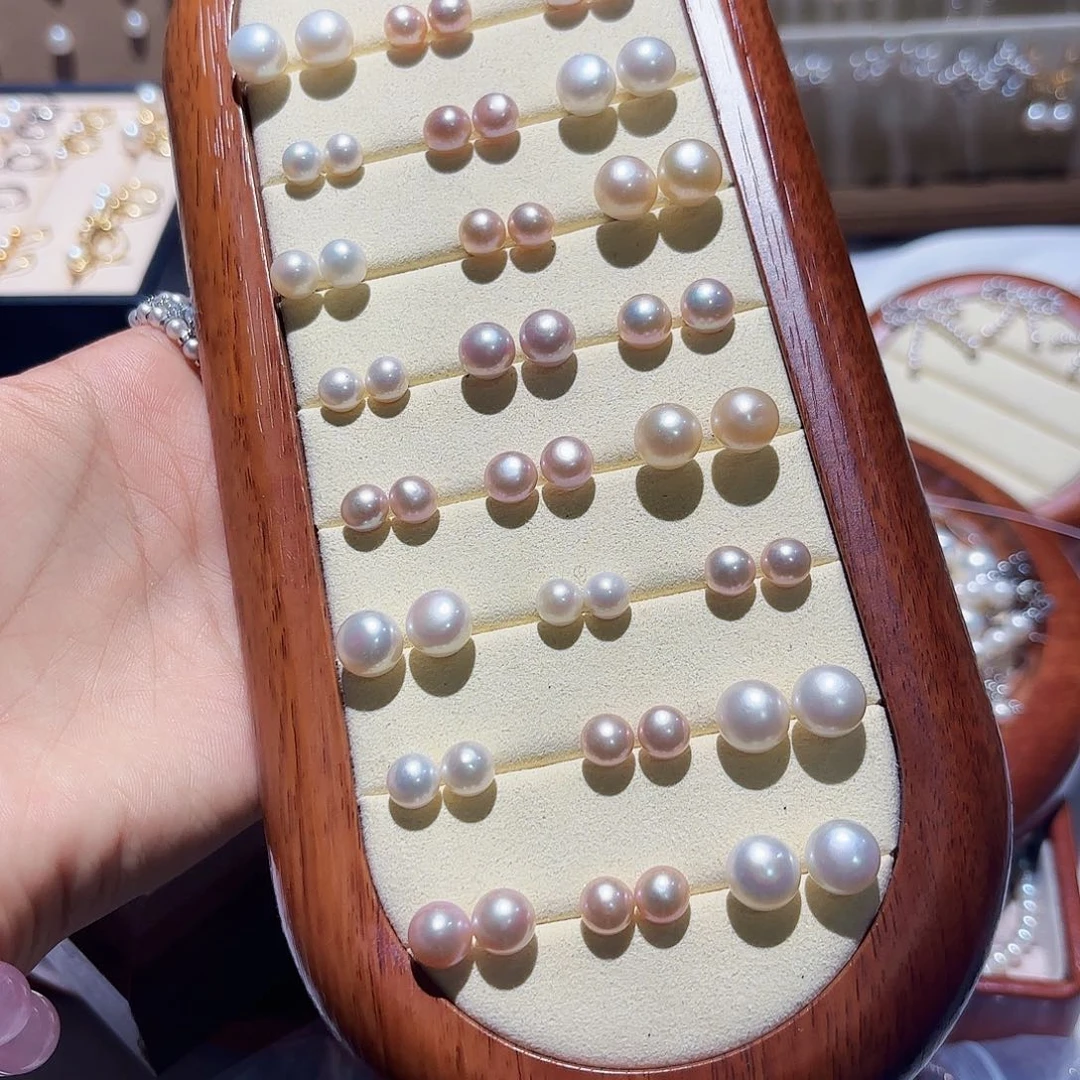 银S925镶嵌耳饰淡水珍珠