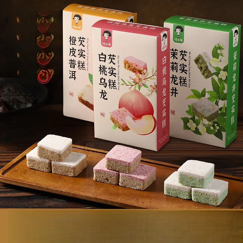 茉莉龙井芡实糕无糖精白桃乌龙茶酥网红八珍糕点心早餐解馋小零食