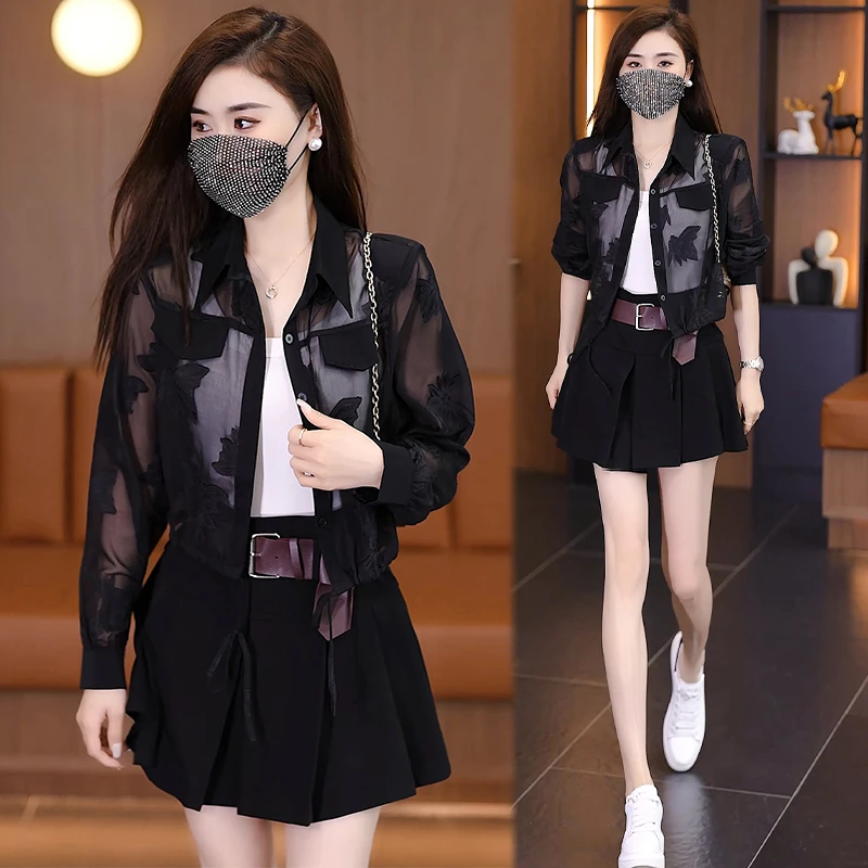 2025夏季新款法式时髦洋气拼接蕾丝短袖T恤女假两件修身显瘦上衣