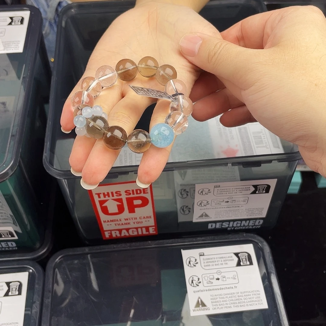 水晶手串银S925镀金镶嵌