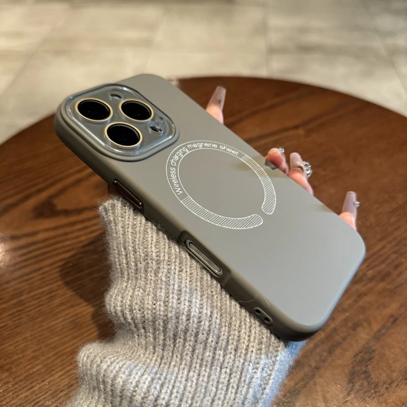 高级简约纯色磁吸适用苹果16/15手机壳iPhone14promax防摔13软套