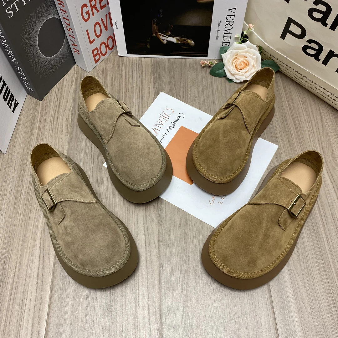 【KK】厚底勃肯鞋2025夏款女单鞋一脚蹬复古潮流乐福鞋增高百搭