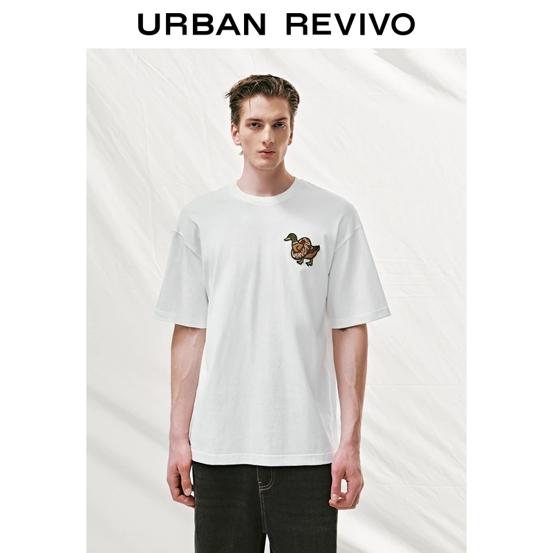 UR2025夏季新款男装趣味休闲刺绣圆领短袖T恤UML450106