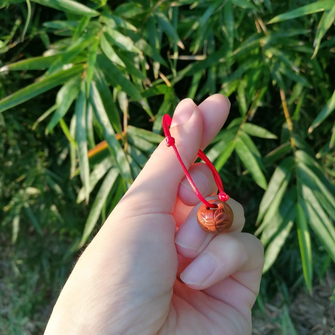 第028款式竹叶桃篮野生桃核手工雕刻桃篮系列