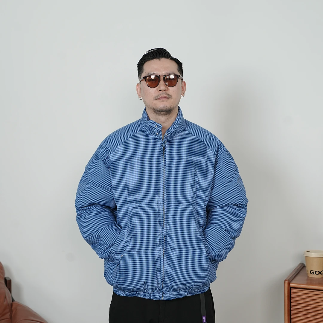 25FW秋冬复古格子控休闲立领棉服无性别情侣宽松日系简约棉衣