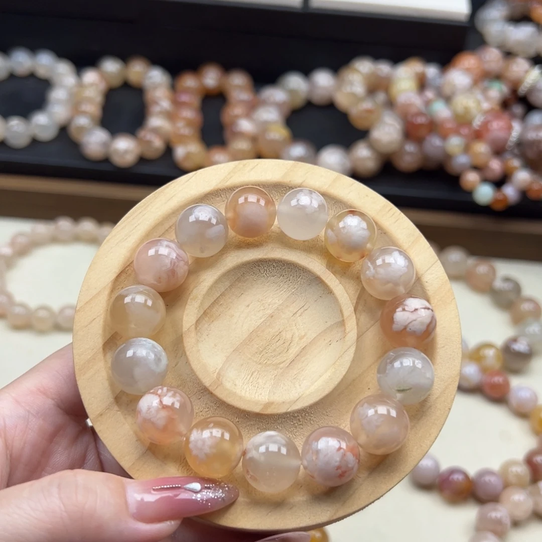 未镶嵌手链玛瑙/玉髓冰透彩13mm94