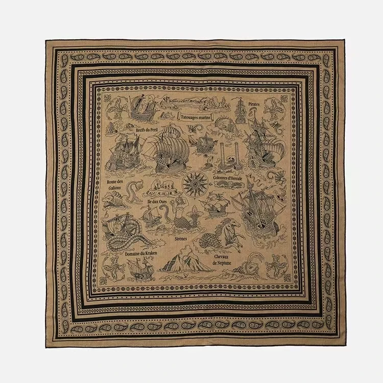 【E196】宫丽135x135cm丝毛双面印花秋冬保暖丝巾时尚百搭